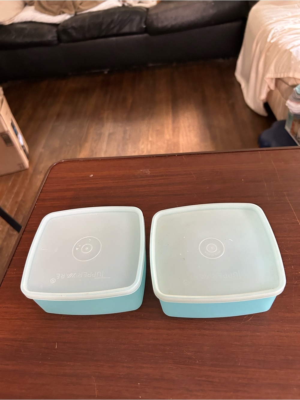 Tupperware Light Blue Square Food Storage Containers - 2 Pieces